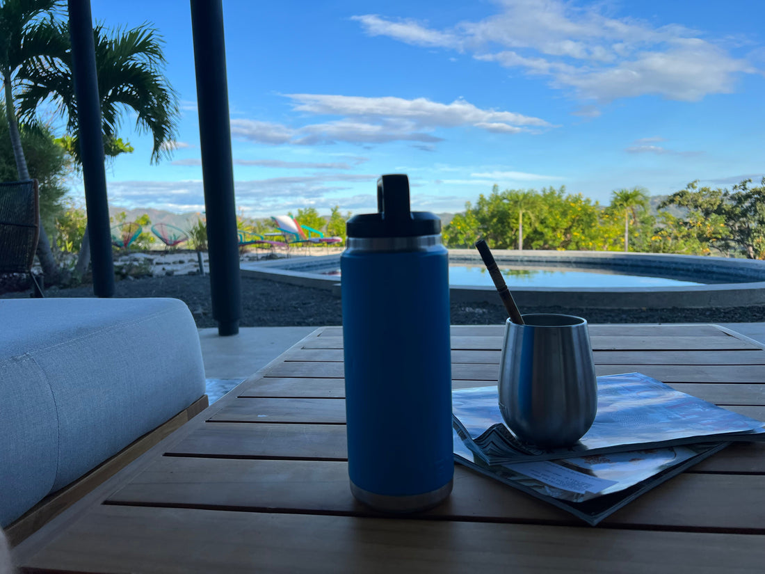 Ganas Mate organic yerba mate loose leaf tea yeti thermos bombilla straw Costa Rica